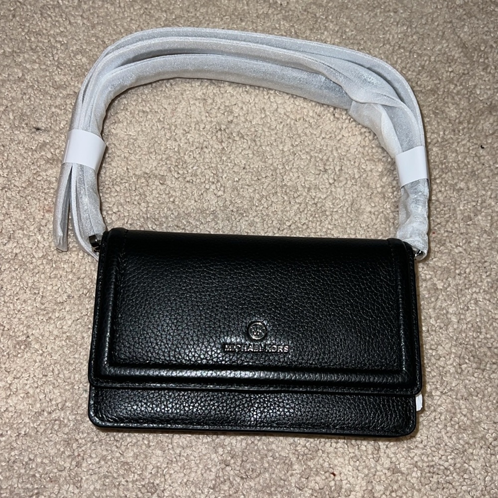 MICHAEL KORS Jet Set Small Pebbled Leather Smartphone Convertible Crossbody - Picture 6 of 9